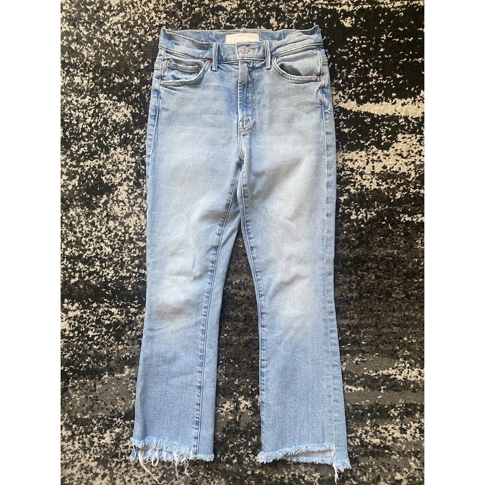 Mother Jeans Womens Size 24 Light Blue The Insider Crop Step Fray I Confess Boho